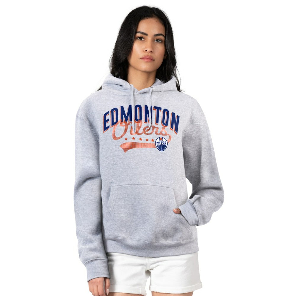 Edmonton Oilers G-III 4Her by Carl Banks Women's Filigree Logo Pullover Hoodie – Gray