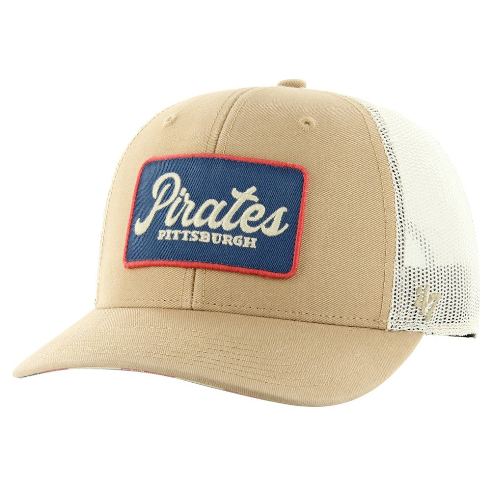 Pittsburgh Pirates Glory Daze Trucker Adjustable Hat Khaki | 47 brand