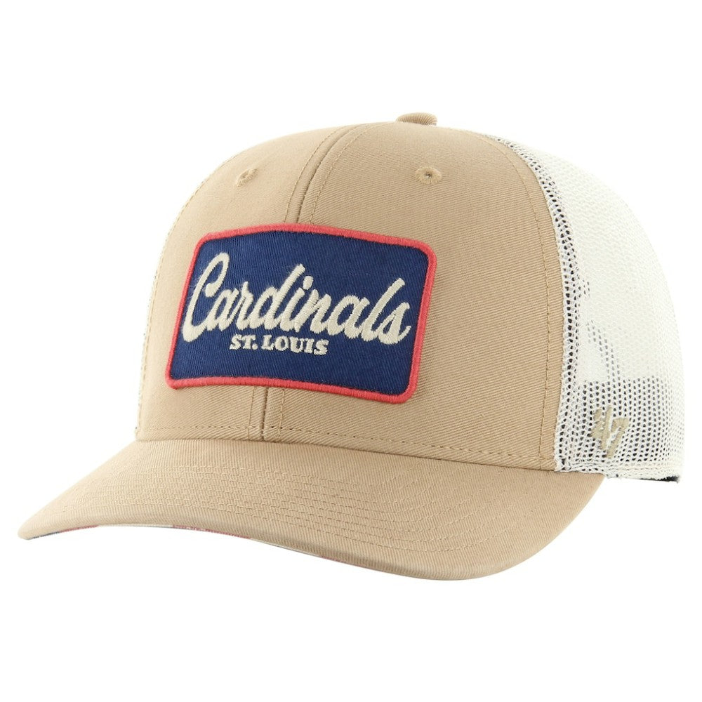 St. Louis Cardinals Glory Daze Trucker Adjustable Hat Khaki | 47 brand