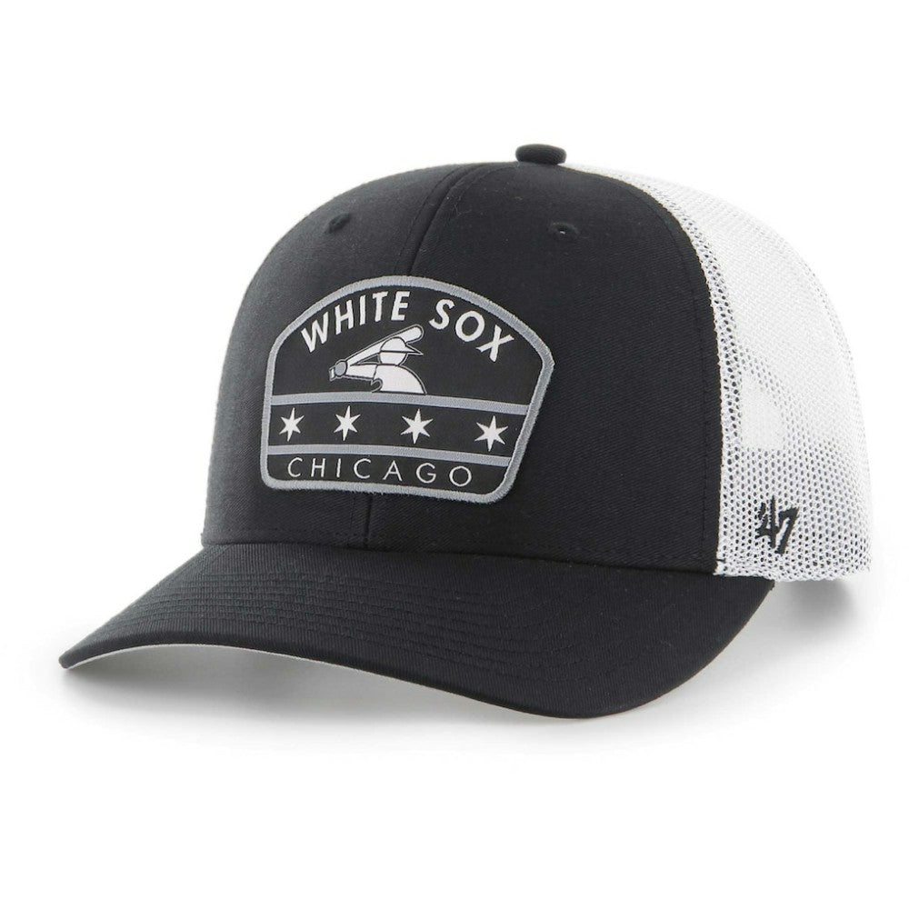 Chicago White Sox Retro Region Patch Trucker Adjustable Hat Black | 47 brand