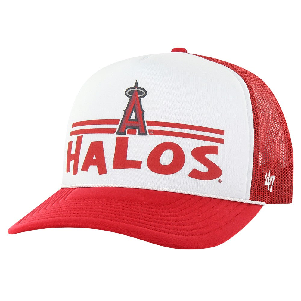Los Angeles Angels Retro Region Foam Trucker Adjustable Hat Red | 47 brand