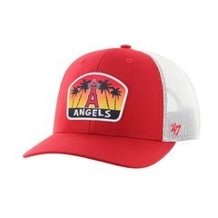 Los Angeles Angels Retro Region Patch Trucker Adjustable Hat Red | 47 brand