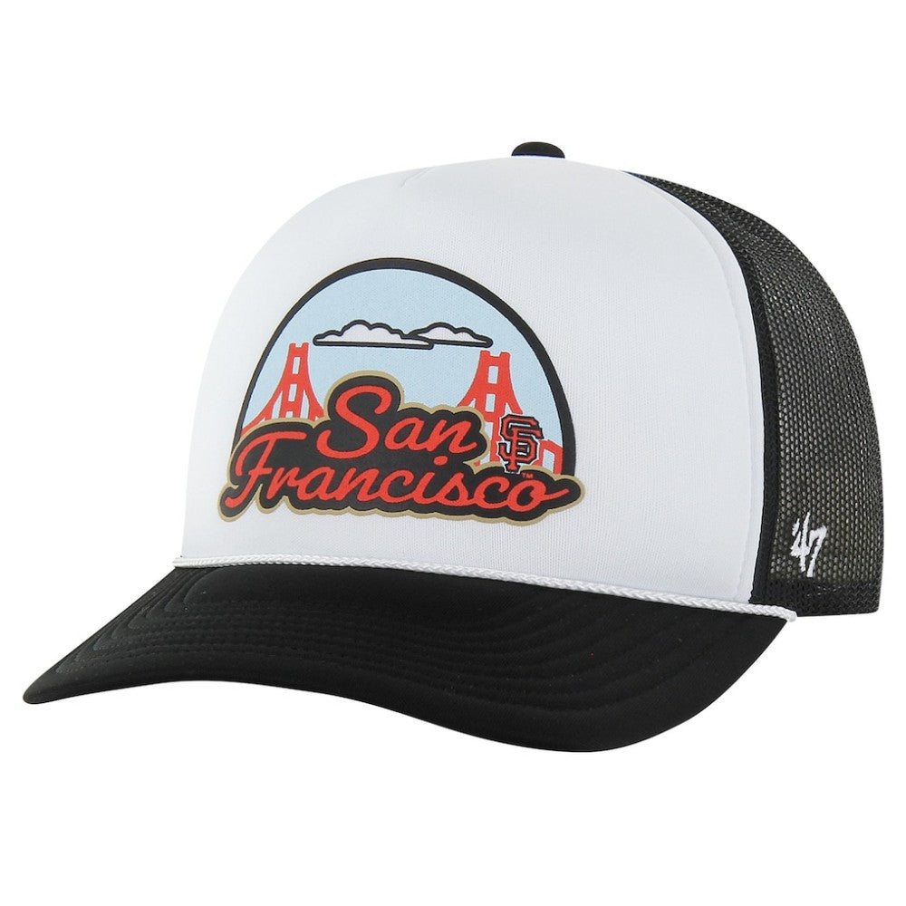 San Francisco Giants Retro Region Foam Trucker Adjustable Hat Black | 47 brand