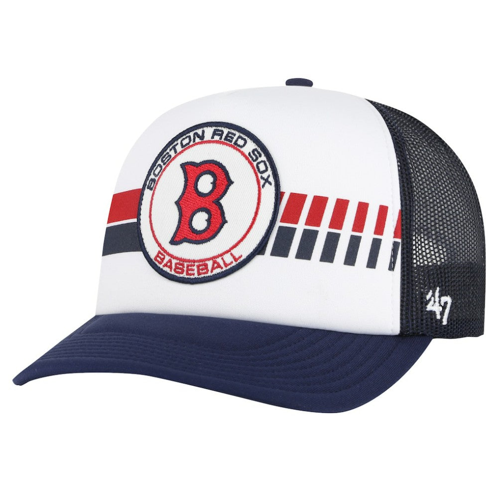 Boston Red Sox Cooperstown Collection Wax Pack Express Trucker Adjustable Hat White/Navy | 47 brand