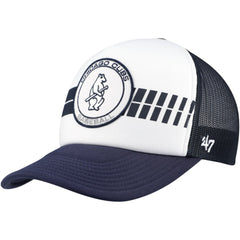 Chicago Cubs Cooperstown Collection Wax Pack Express Trucker Adjustable Hat White/Navy | 47 brand