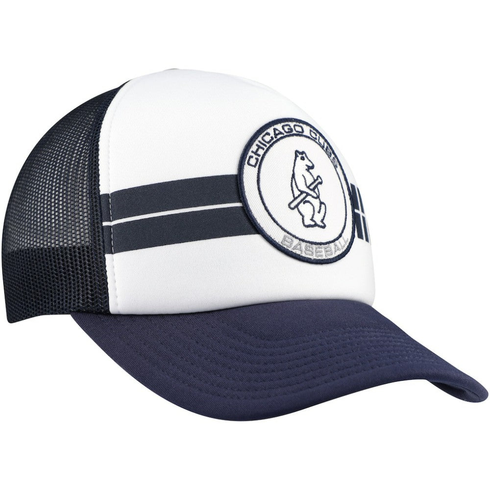 Chicago Cubs Cooperstown Collection Wax Pack Express Trucker Adjustable Hat White/Navy | 47 brand