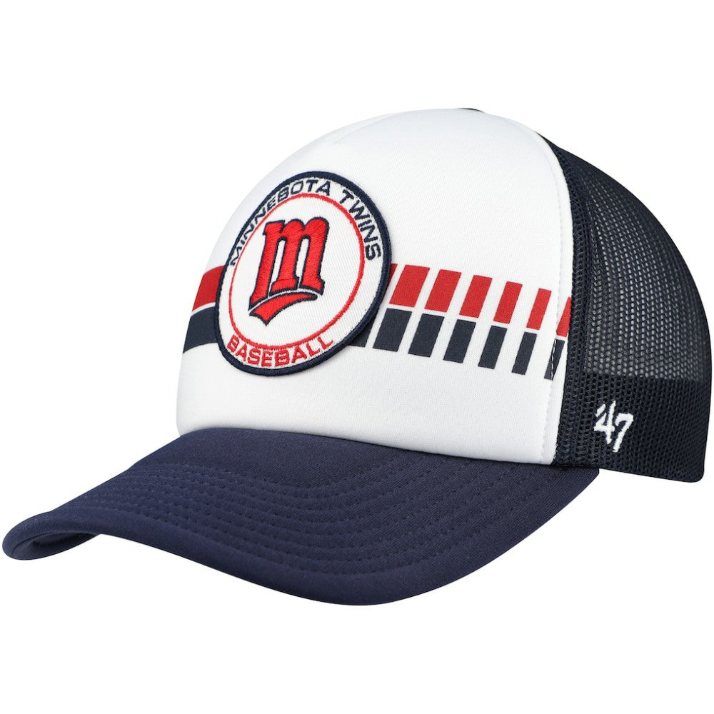 Minnesota Twins Cooperstown Collection Wax Pack Express Trucker Adjustable Hat White/Navy | 47 brand