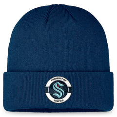 Seattle Kraken Fanatics Authentic Pro Training Camp Cuffed Knit Hat Deep Sea Blue