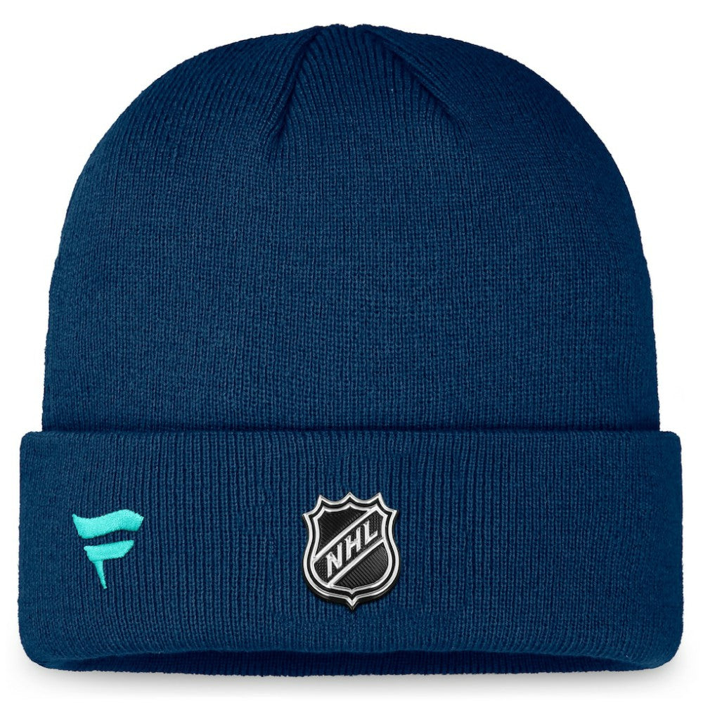 Seattle Kraken Fanatics Authentic Pro Training Camp Cuffed Knit Hat Deep Sea Blue