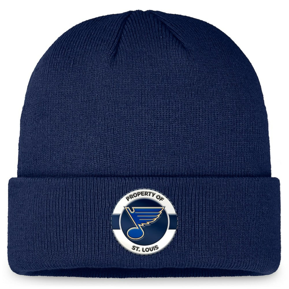 St. Louis Blues Fanatics Authentic Pro Training Camp Cuffed Knit Hat Navy