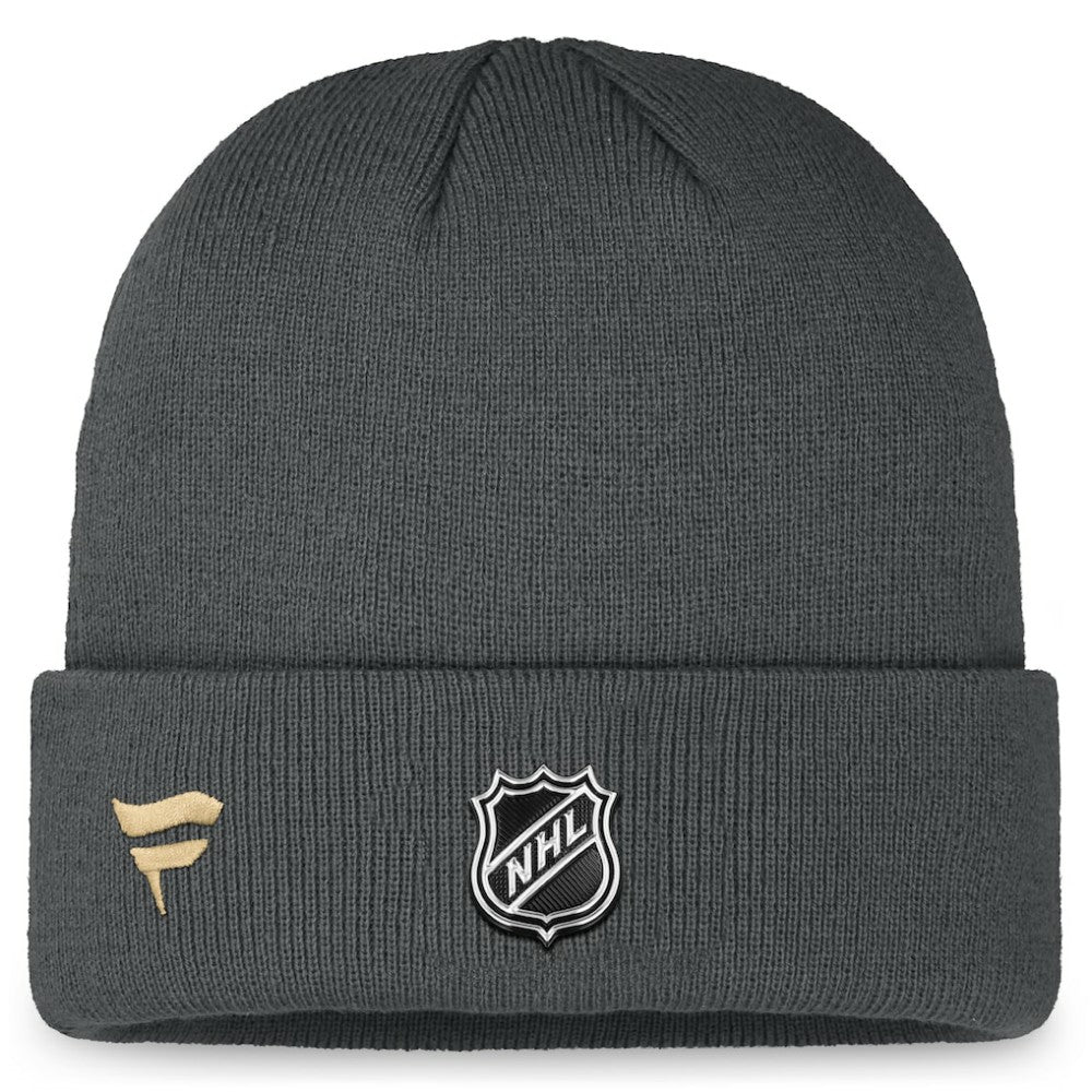 Vegas Golden Knights Fanatics Authentic Pro Training Camp Cuffed Knit Hat Charcoal
