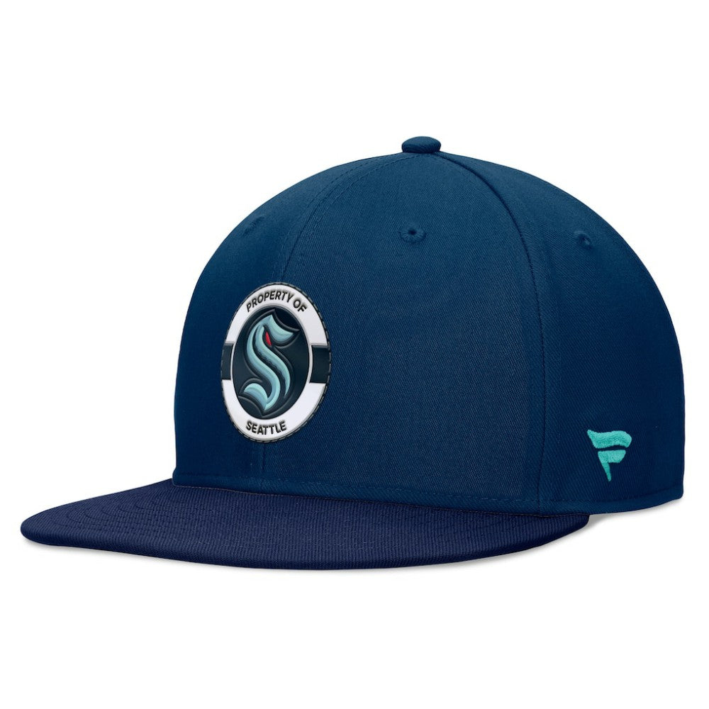 Seattle Kraken Fanatics Authentic Pro Training Camp Snapback Hat Deep Sea Blue