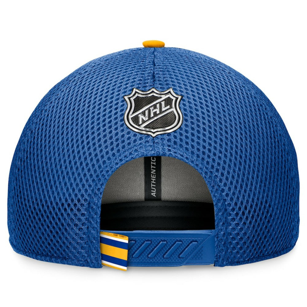 Buffalo Sabres Fanatics 2024 NHL Draft On Stage Trucker Adjustable Hat Royal
