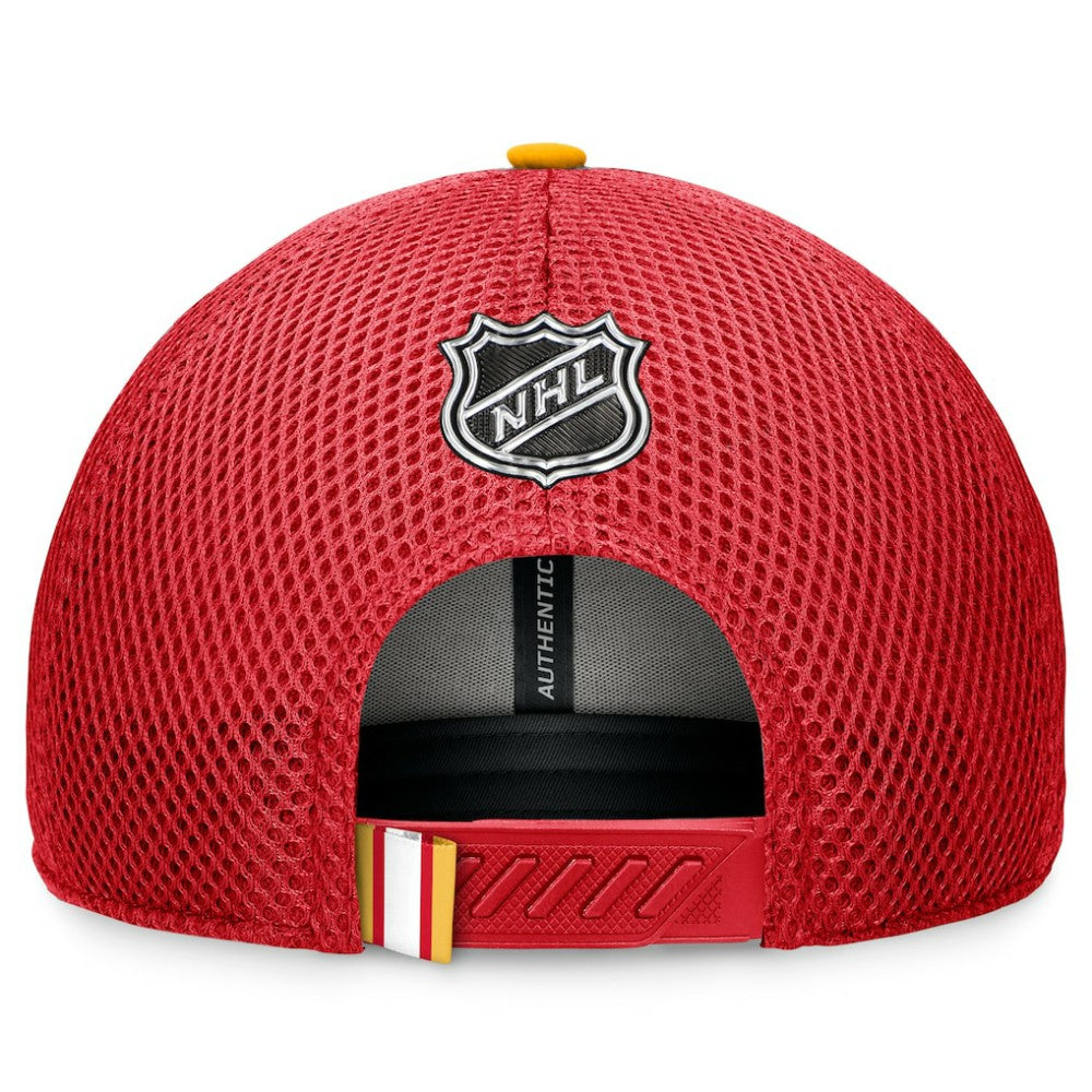 Calgary Flames Fanatics 2024 NHL Draft On Stage Trucker Adjustable Hat Red