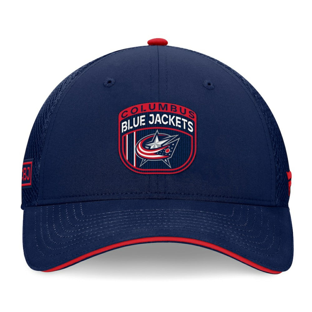 Columbus Blue Jackets Fanatics 2024 NHL Draft On Stage Trucker Adjustable Hat Navy