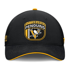 Pittsburgh Penguins Fanatics 2024 NHL Draft On Stage Trucker Adjustable Hat Black