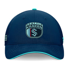 Seattle Kraken Fanatics 2024 NHL Draft On Stage Trucker Adjustable Hat Deep Sea Blue