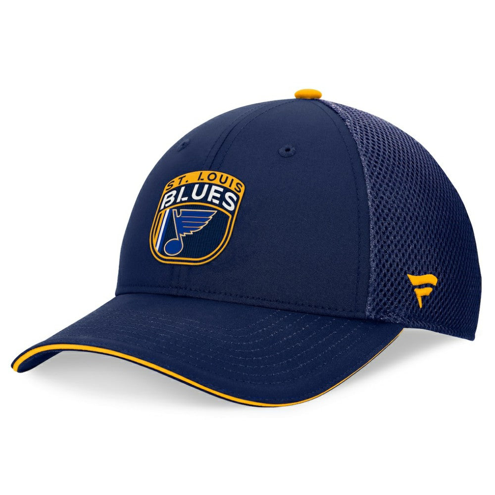 St. Louis Blues Fanatics 2024 NHL Draft On Stage Trucker Adjustable Hat Navy
