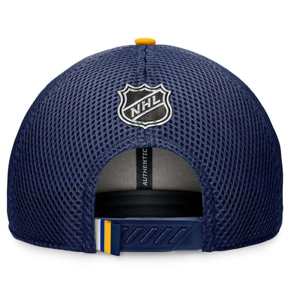 St. Louis Blues Fanatics 2024 NHL Draft On Stage Trucker Adjustable Hat Navy