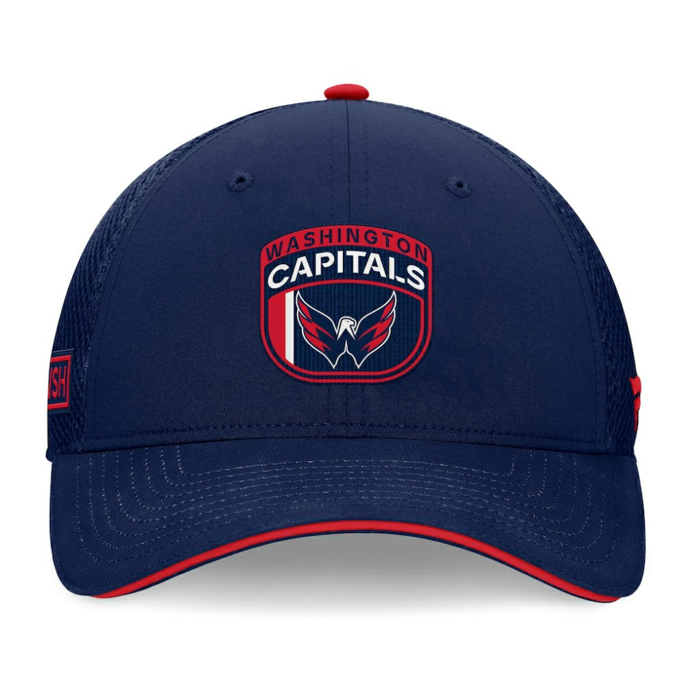 Washington Capitals Fanatics 2024 NHL Draft On Stage Trucker Adjustable Hat Navy