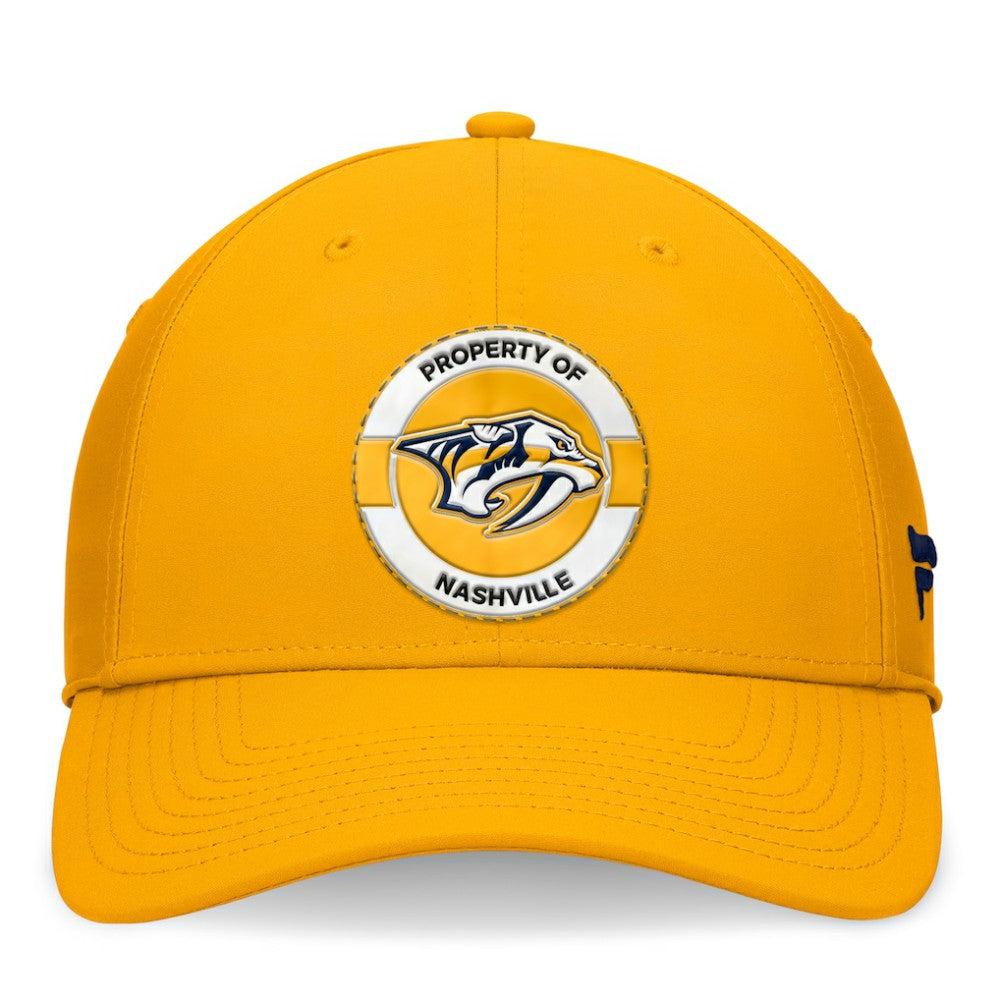 Nashville Predators Fanatics Authentic Pro Training Camp Flex Hat Gold