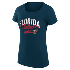 Florida Panthers G-III 4Her by Carl Banks Women's Super-Slim Fit Lightweight Filigree Logo T-Shirt – Navy