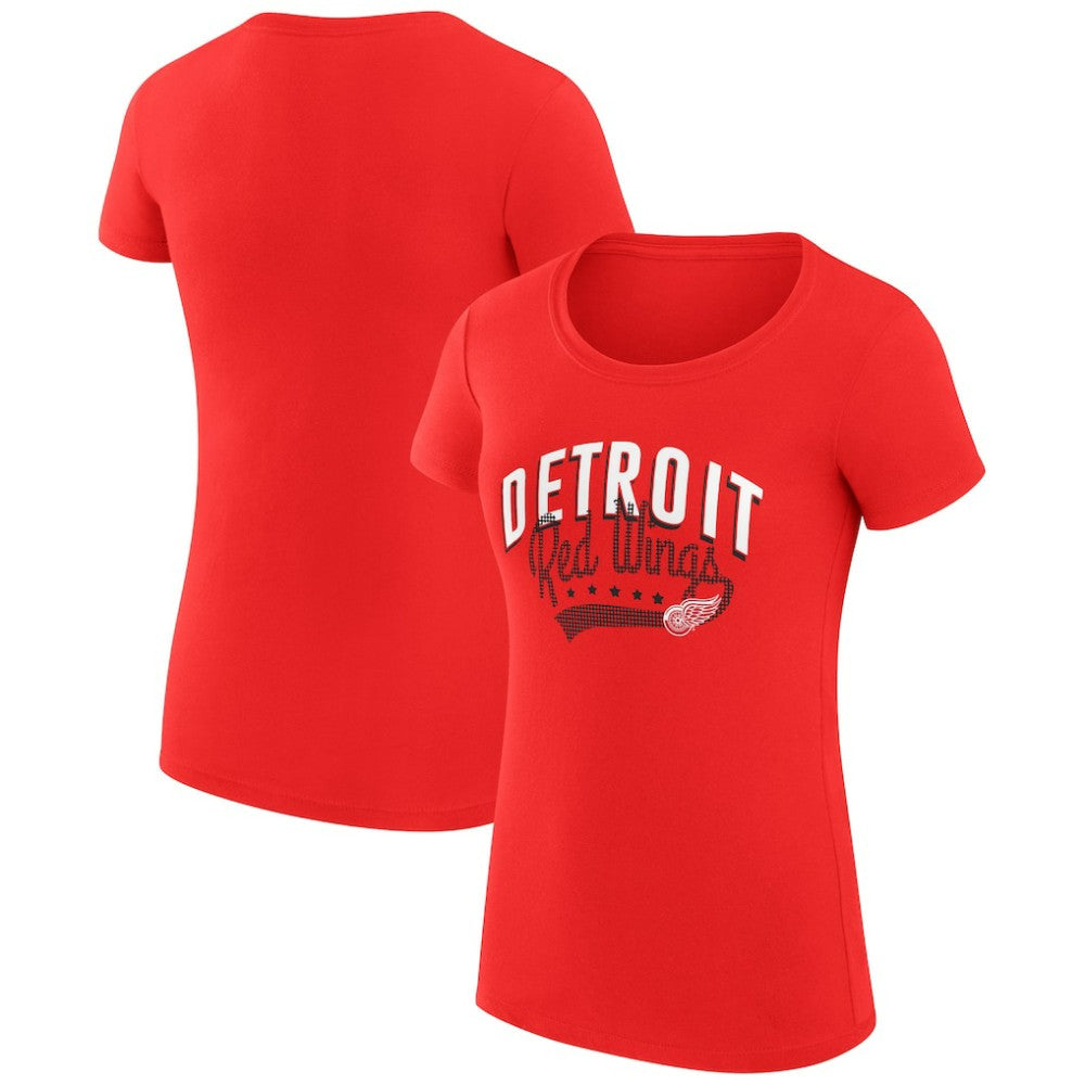 Detroit Red Wings G-III 4Her by Carl Banks Women's Super-Slim Fit Lightweight Filigree Logo T-Shirt – Red