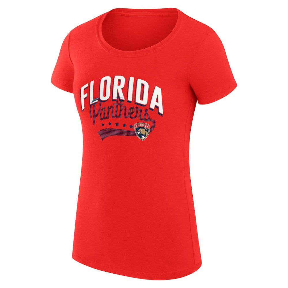Florida Panthers G-III 4Her by Carl Banks Women's Super-Slim Fit Lightweight Filigree Logo T-Shirt – Red