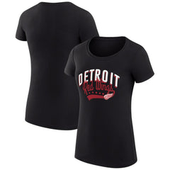 Detroit Red Wings G-III 4Her by Carl Banks Women's Super-Slim Fit Lightweight Filigree Logo T-Shirt – Black