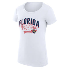 Florida Panthers G-III 4Her by Carl Banks Women's Super-Slim Fit Lightweight Filigree Logo T-Shirt – White