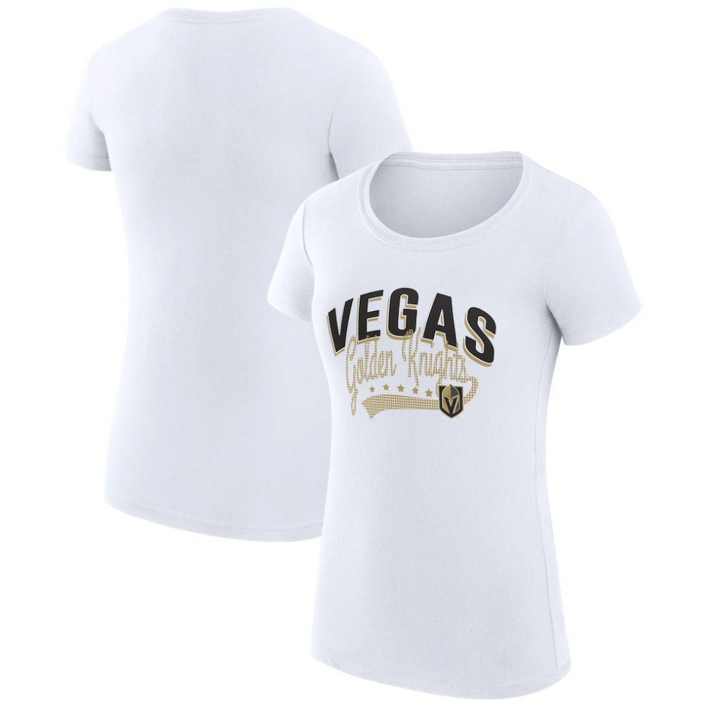 Vegas Golden Knights G-III 4Her by Carl Banks Women's Super-Slim Fit Lightweight Filigree Logo T-Shirt White