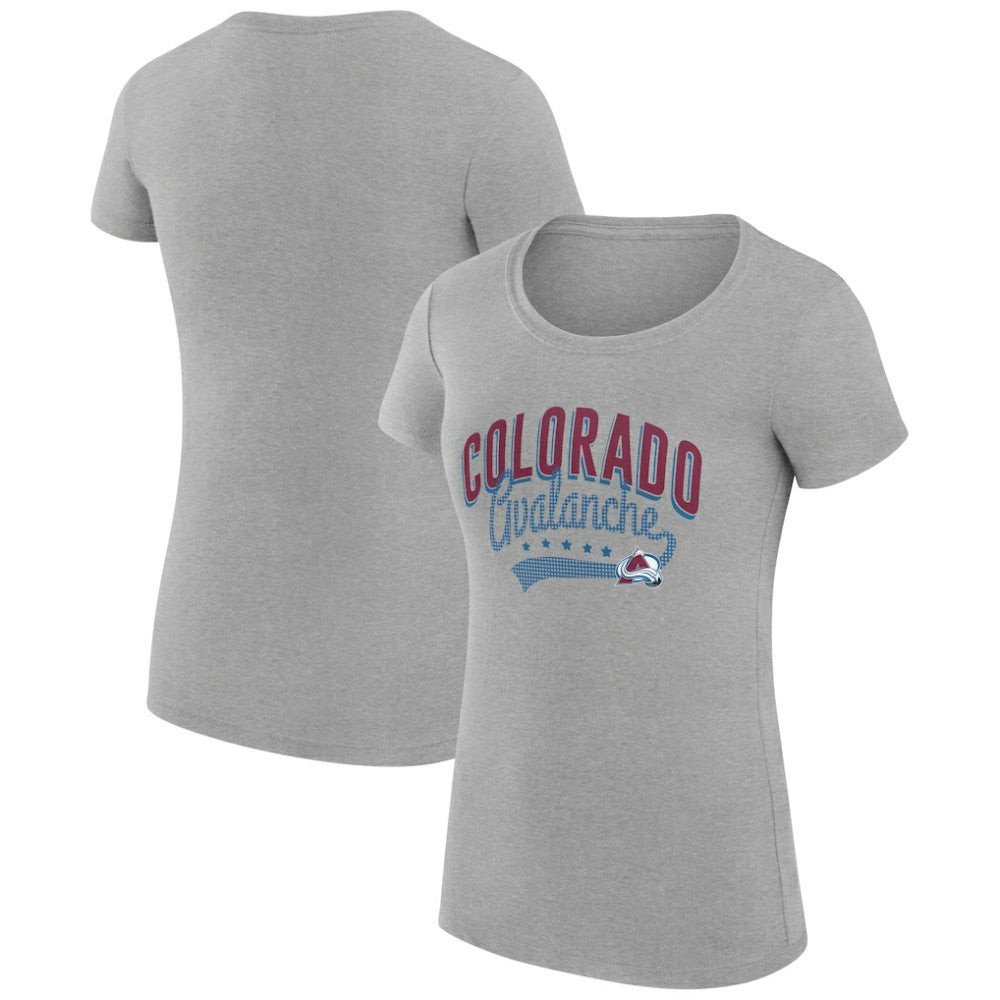 Colorado Avalanche G-III 4Her by Carl Banks Women's Super-Slim Fit Lightweight Filigree Logo T-Shirt – Gray