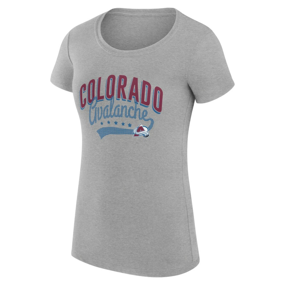 Colorado Avalanche G-III 4Her by Carl Banks Women's Super-Slim Fit Lightweight Filigree Logo T-Shirt – Gray