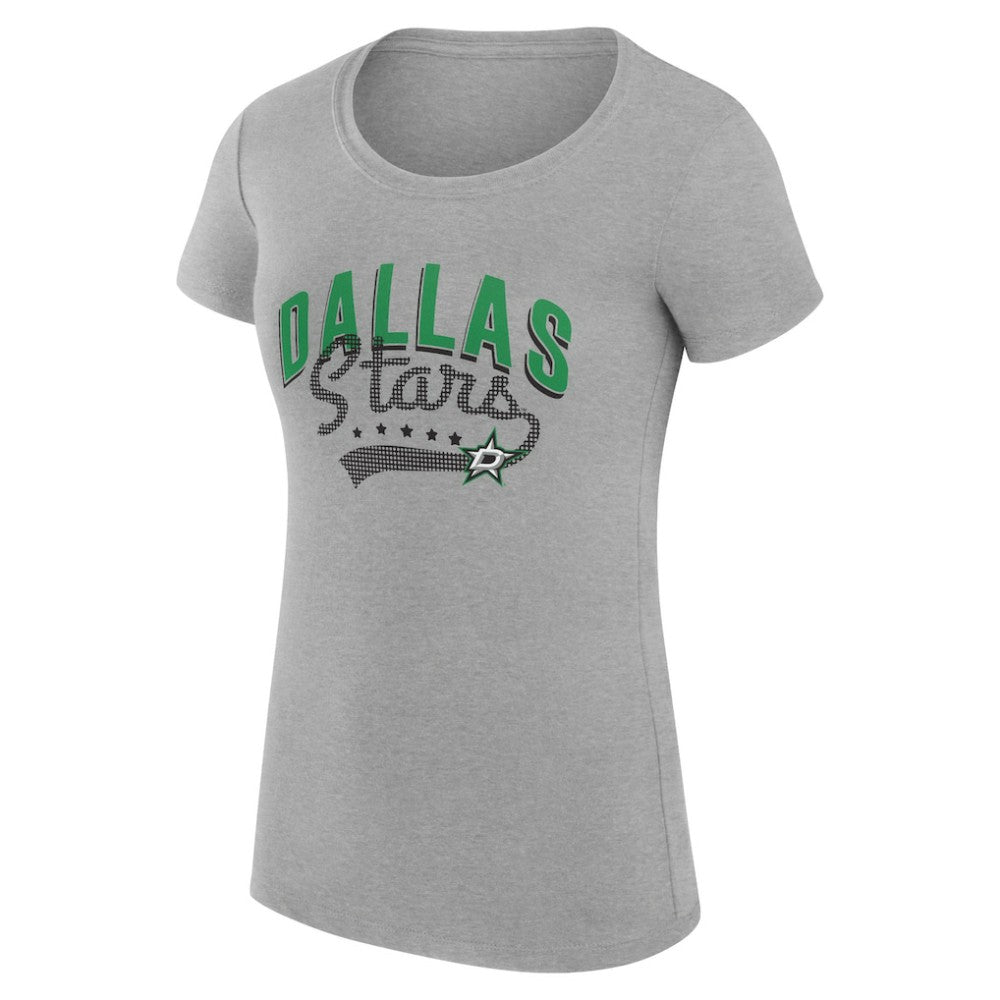 Dallas Stars G-III 4Her by Carl Banks Women's Super-Slim Fit Lightweight Filigree Logo T-Shirt – Gray