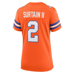 Patrick Surtain II Denver Broncos Women's Mile High Collection 1977 Throwback Player Game Jersey - Orange
