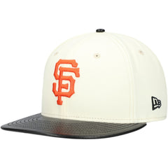 San Francisco Giants Game Night Leather Visor 59FIFTY Fitted Hat Cream | New Era