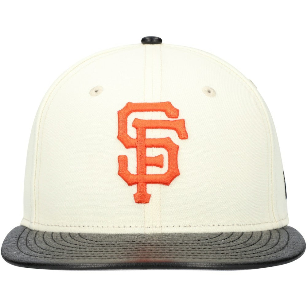 San Francisco Giants Game Night Leather Visor 59FIFTY Fitted Hat Cream | New Era