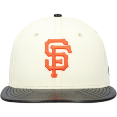 San Francisco Giants Game Night Leather Visor 59FIFTY Fitted Hat Cream | New Era