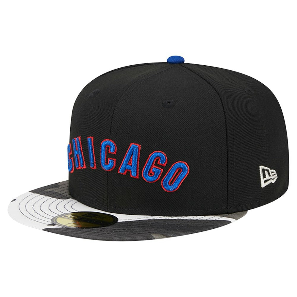 Chicago Cubs Metallic Camo 59FIFTY Fitted Hat Black | New Era