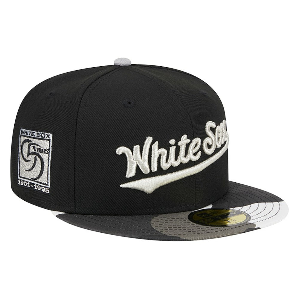 Chicago White Sox Metallic Camo 59FIFTY Fitted Hat Black | New Era