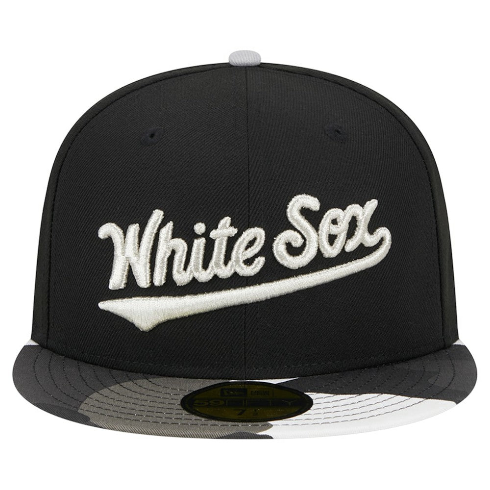 Chicago White Sox Metallic Camo 59FIFTY Fitted Hat Black | New Era