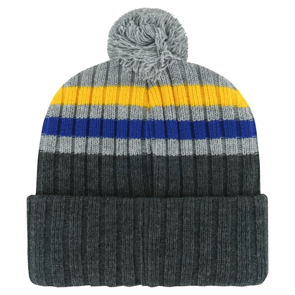 St. Louis Blues '47 Stack Patch Cuffed Knit Hat with Pom Gray