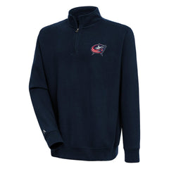 Columbus Blue Jackets Antigua Victory Quarter-Zip Pullover Top Navy