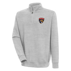 Florida Panthers Antigua Victory Quarter-Zip Pullover Top Heather Gray