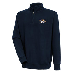 Nashville Predators Antigua Victory Quarter-Zip Pullover Top Navy