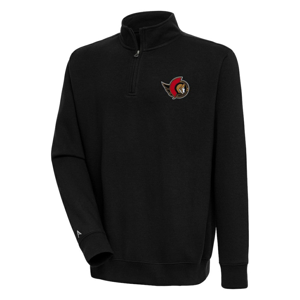 Ottawa Senators Antigua Victory Quarter-Zip Pullover Top Black