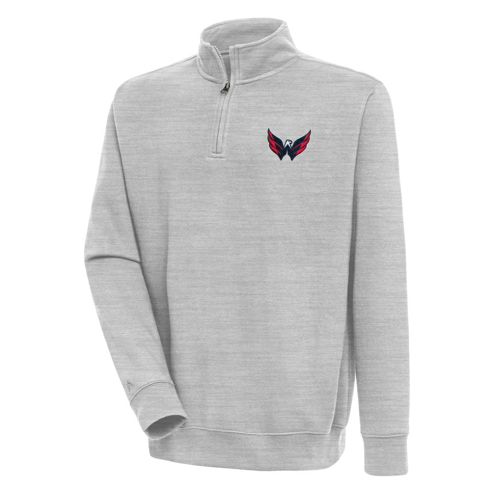 Washington Capitals Antigua Victory Quarter-Zip Pullover Top Heather Gray