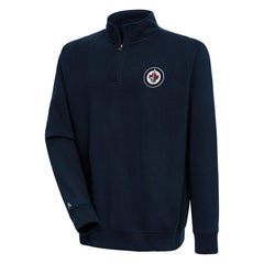 Winnipeg Jets Antigua Victory Quarter-Zip Pullover Top Navy