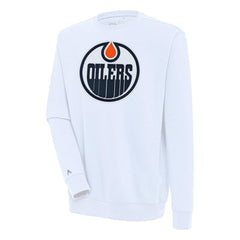 Edmonton Oilers Antigua Victory Pullover Sweatshirt White