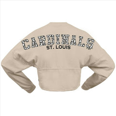 St. Louis Cardinals Women's Long Sleeve Cropped Jersey T-Shirt Cream